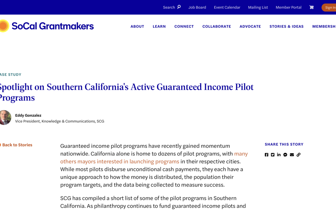 Spotlight on Southern California’s Active Guaranteed Income Pilot Programs